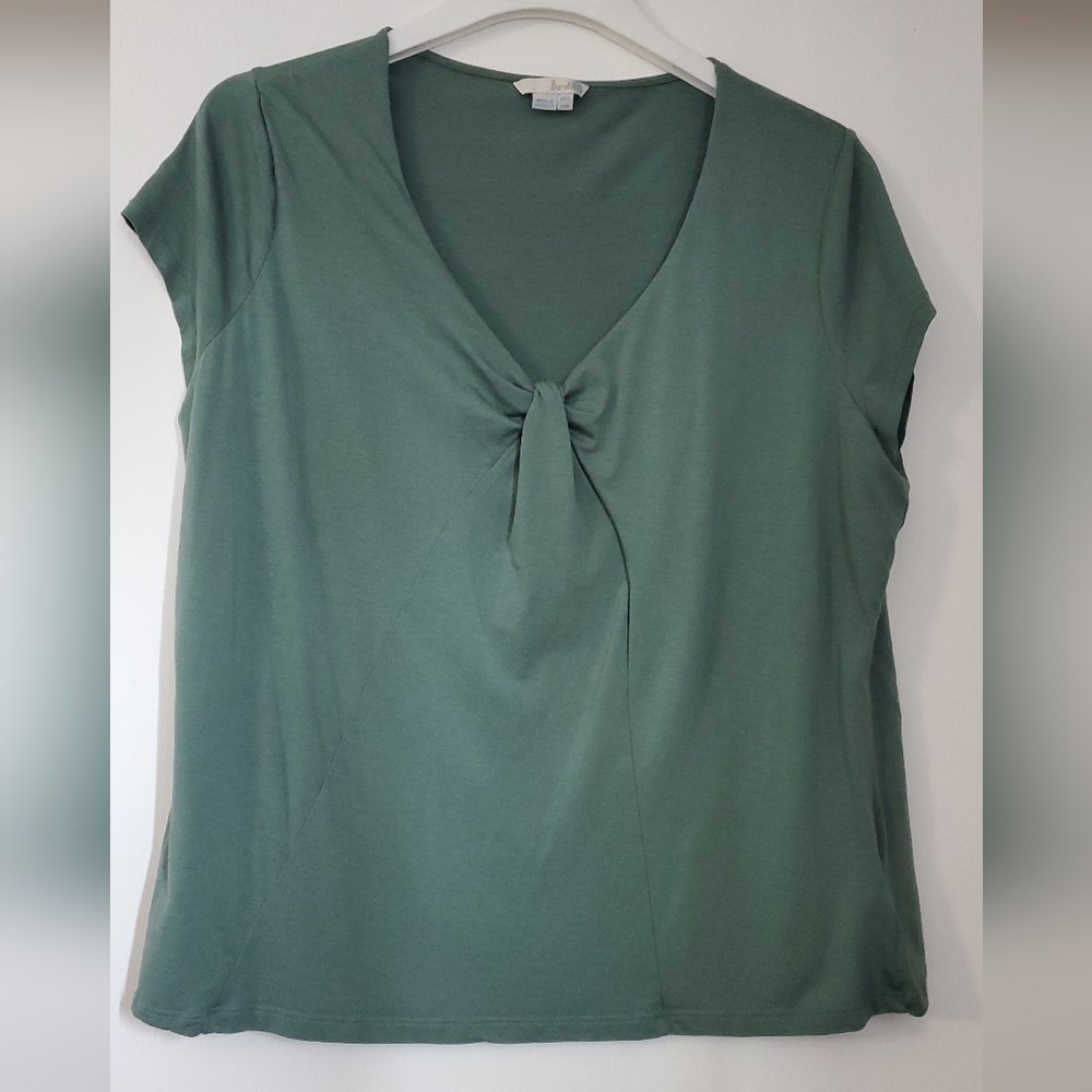Boden Dark Seaglass Green Swing Tee With Twist Front, Size 18, XXL